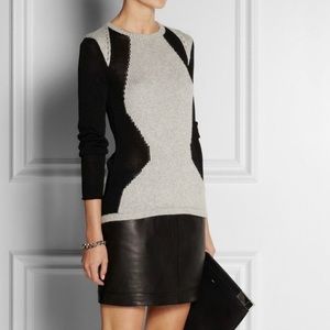 HELMUT LANG Black Gray Cut Out Sweater
